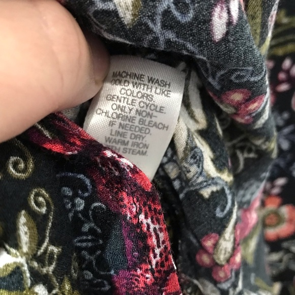 J. Jill Womens Dark Romantic Whimsical Floral Long Tunic Top Small Whimsygoth - Picture 7 of 9